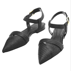 NEW Massimo Duttti Black Ankle Strap Mules Flatd